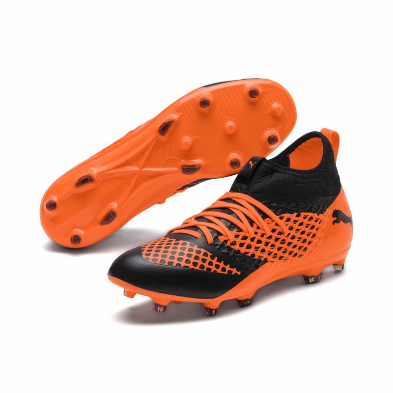 Chaussure de Foot Puma Future 2.3 Netfit Fg/Ag Homme Noir/Orange Soldes 360FDRIK